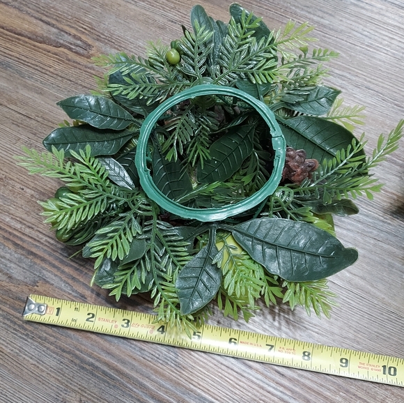 MCM Christmas Plastic Candle Ring Nuts & Fruit Wreath Greenery Lot of 2 - Picture 5 of 6